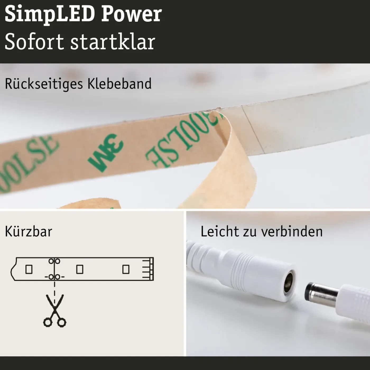 Paulmann ledstrip Function SimpLED 1,5m neutraal wit dimbaar schakelbaar 17W