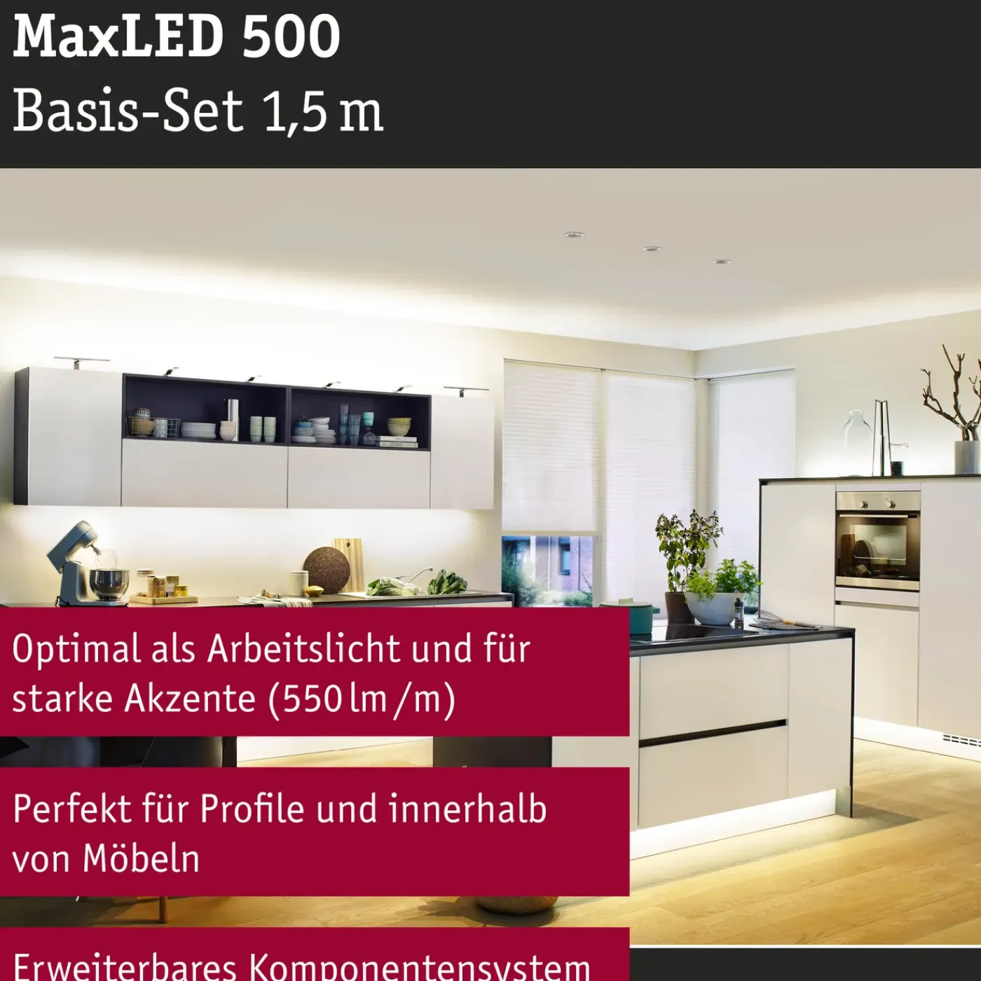 Paulmann ledstrip MaxLED 500 1,5m basisset warmwit 10W
