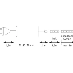 Paulmann ledstrip MaxLED 500 1,5m basisset warmwit 10W