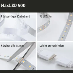 Paulmann ledstrip MaxLED 500 1,5m basisset warmwit 10W