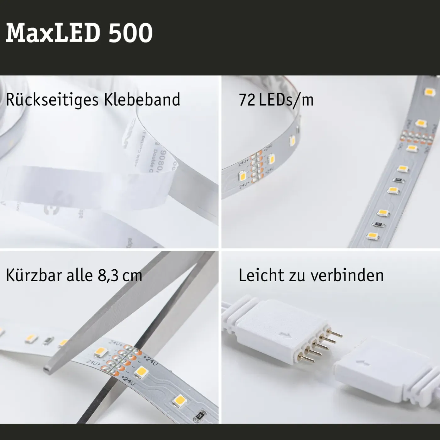 Paulmann ledstrip MaxLED 500 1,5m basisset warmwit 10W