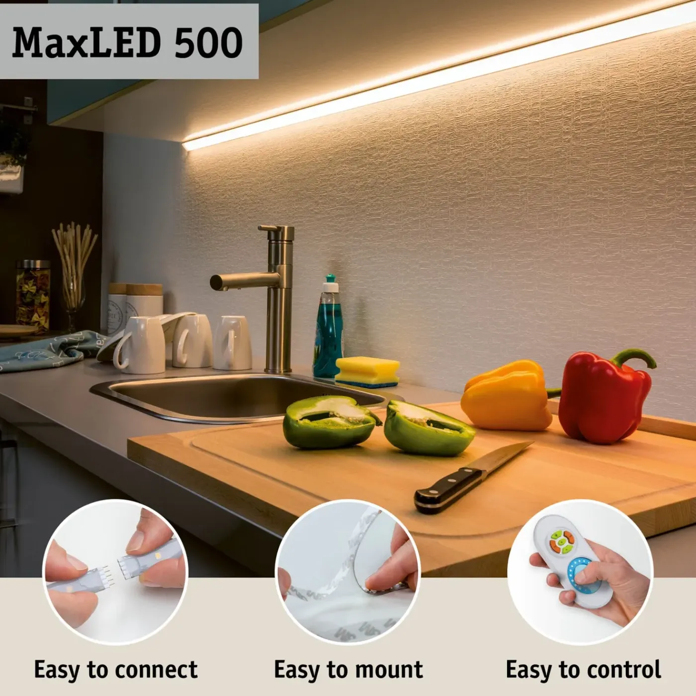 Paulmann ledstrip MaxLED 500 1,5m basisset warmwit 10W