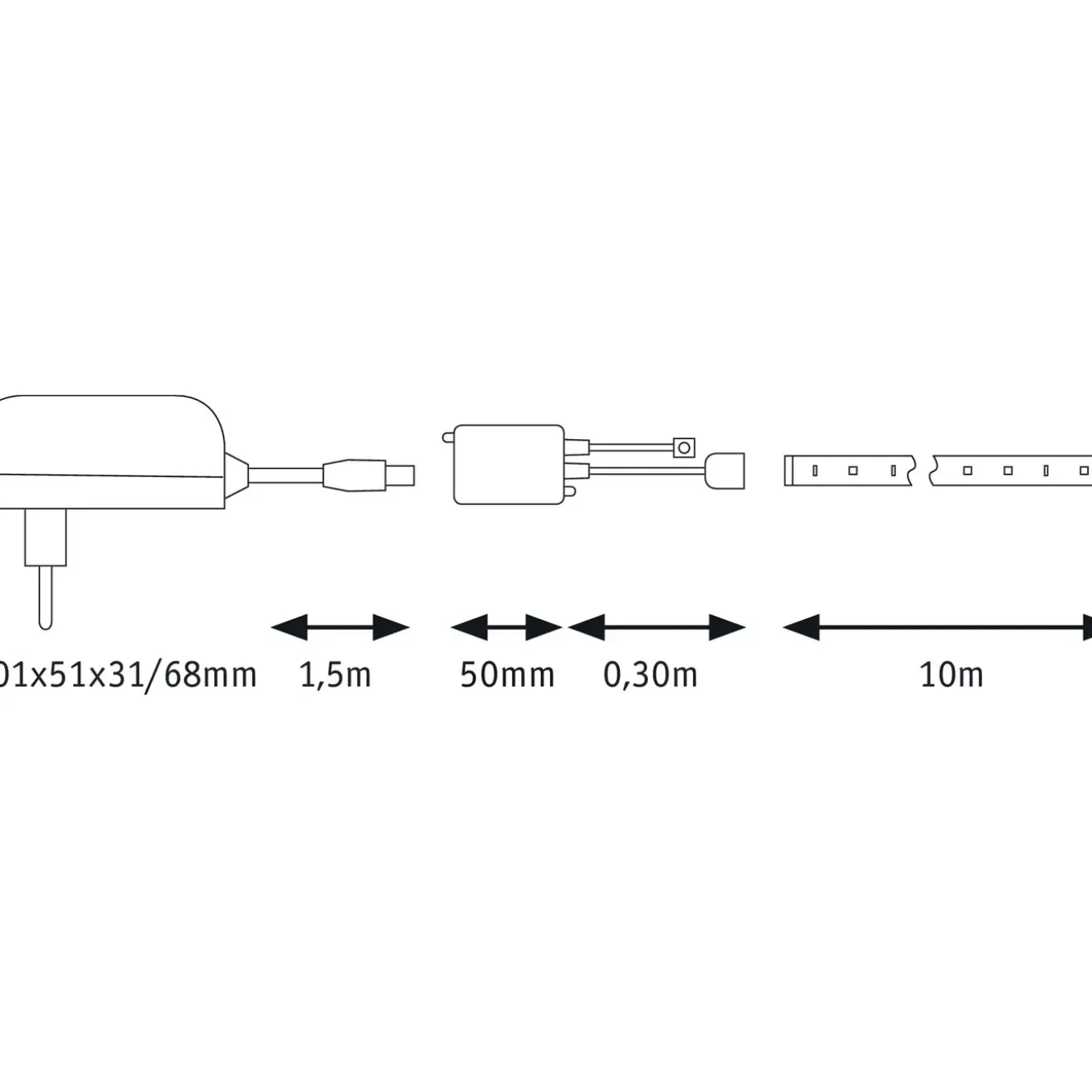 Paulmann ledstrip SimpLED 10m RGB 28W