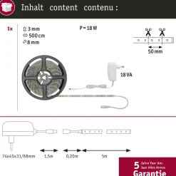 Paulmann ledstrip SimpLED 5m warmwit 17W