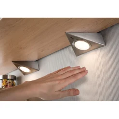 Paulmann meubelverlichting met sensor warm wit geborsteld staal 3x2,8W