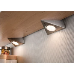Paulmann meubelverlichting met sensor warm wit geborsteld staal 3x2,8W