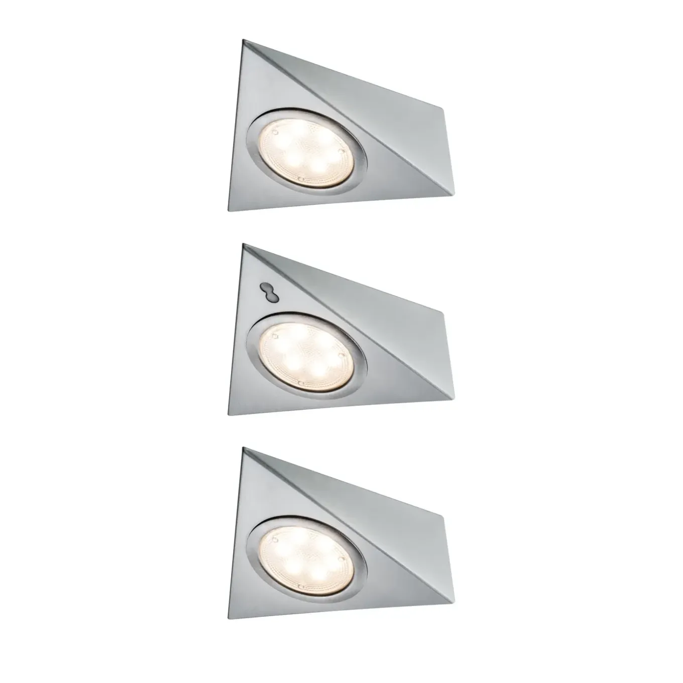 Paulmann meubelverlichting met sensor warm wit geborsteld staal 3x2,8W