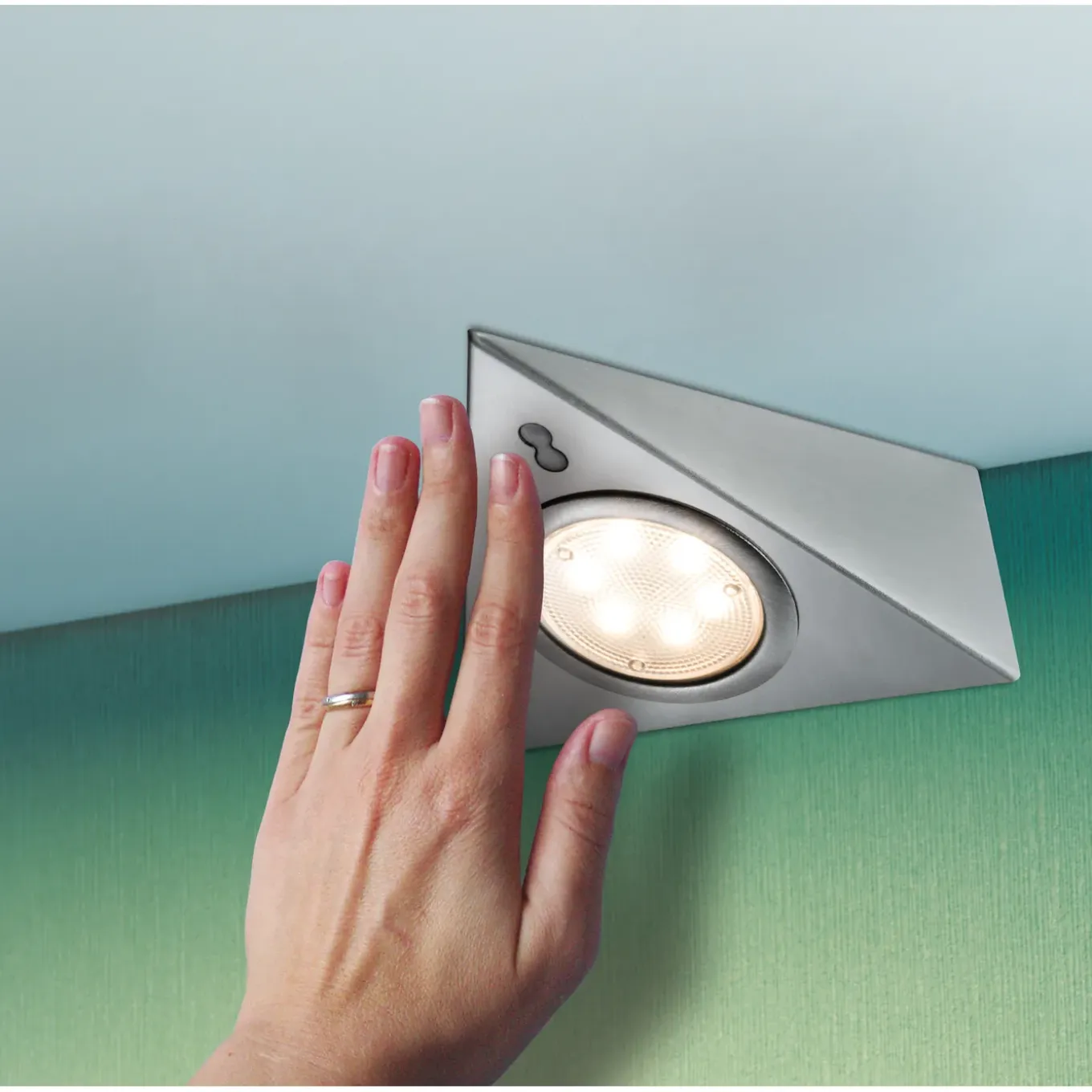 Paulmann meubelverlichting met sensor warm wit geborsteld staal 3x2,8W