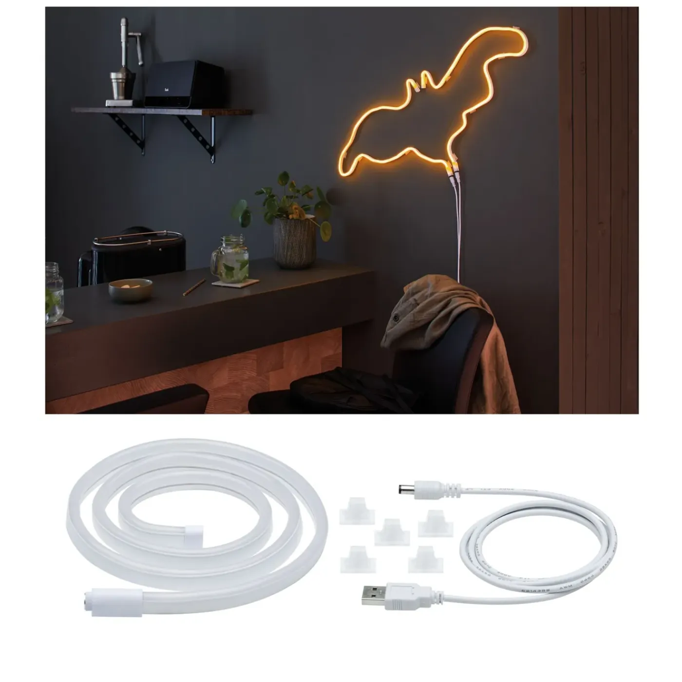 Paulmann Neon Lamp Colorflex USB Strip - Wit - 4,5W - 1m