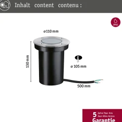 Paulmann Outdoor grondpot Floor edelstaal GU10