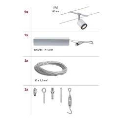 Paulmann railsysteem URail TubeLED wit zwart chroom 5x4W