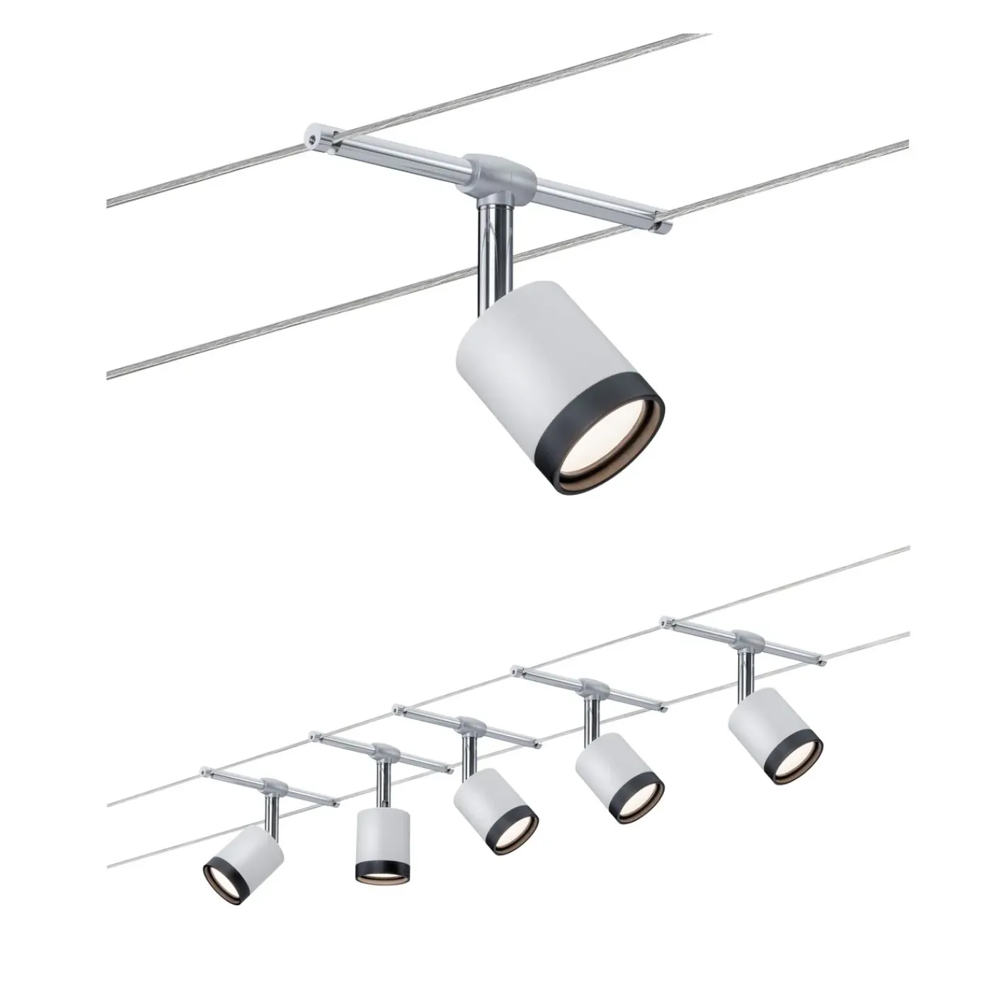 Paulmann railsysteem URail TubeLED wit zwart chroom 5x4W