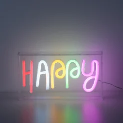 Paul Neuhaus Neon Lamp Happy - Meerkleurig - 8,5W - 23x12,7cm