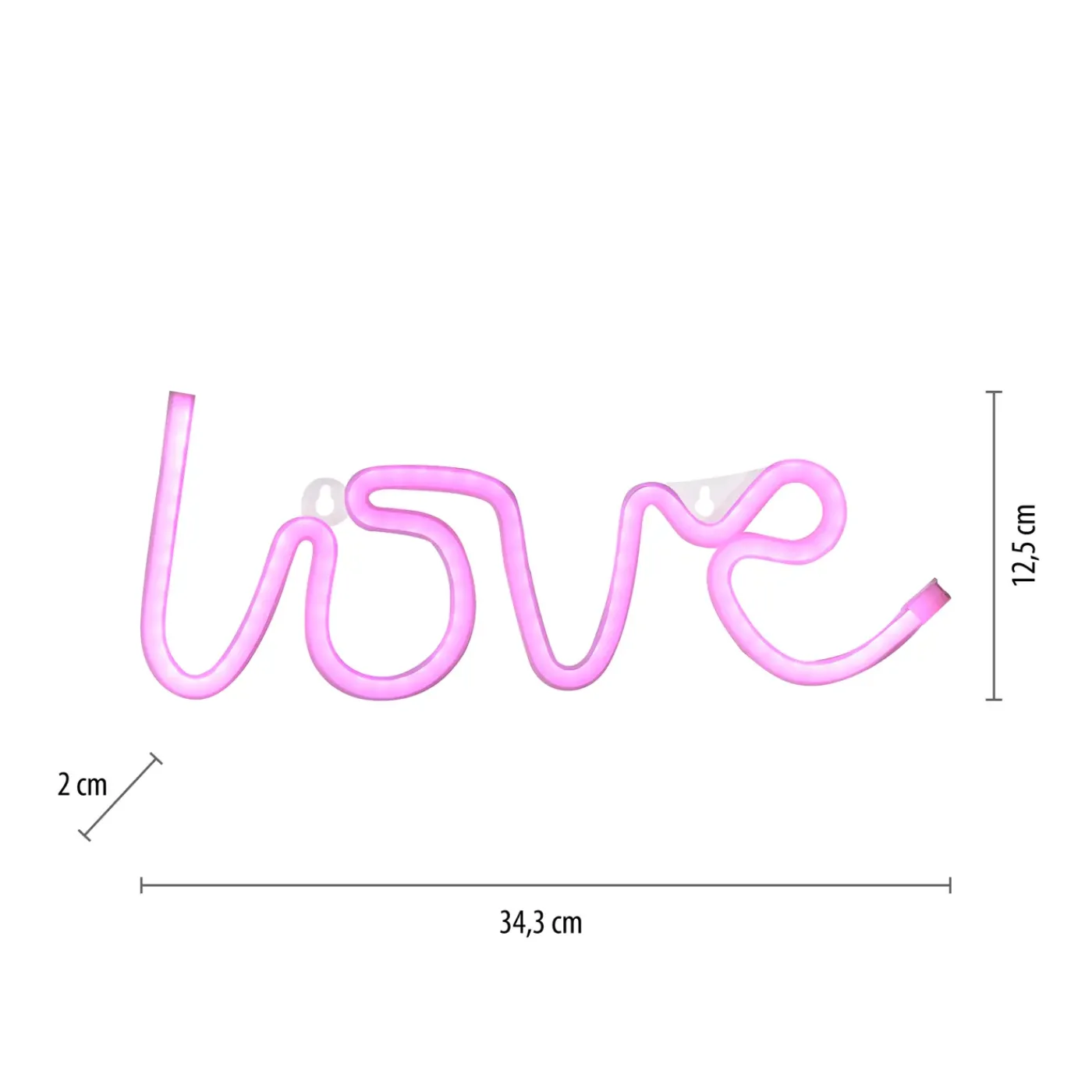 Paul Neuhaus Neon Lamp Neon Love - Roze - 6,5W - 34,3x12,5cm