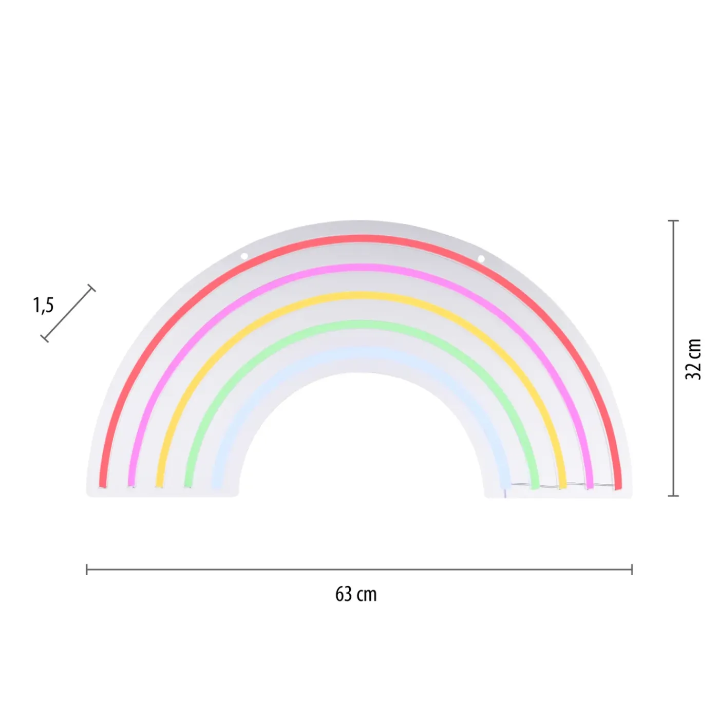 Paul Neuhaus Neon Lamp Regenboog - Meerkleurig - 8,5W - 63x32cm