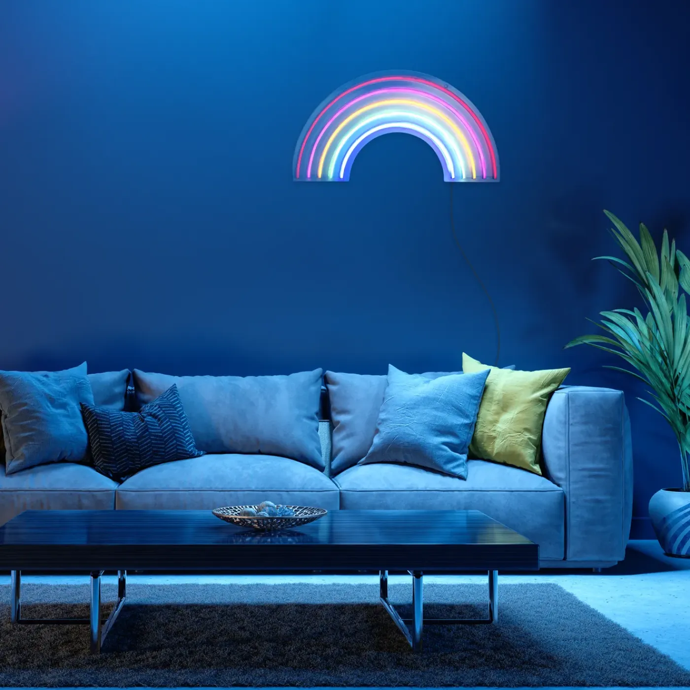 Paul Neuhaus Neon Lamp Regenboog - Meerkleurig - 8,5W - 63x32cm