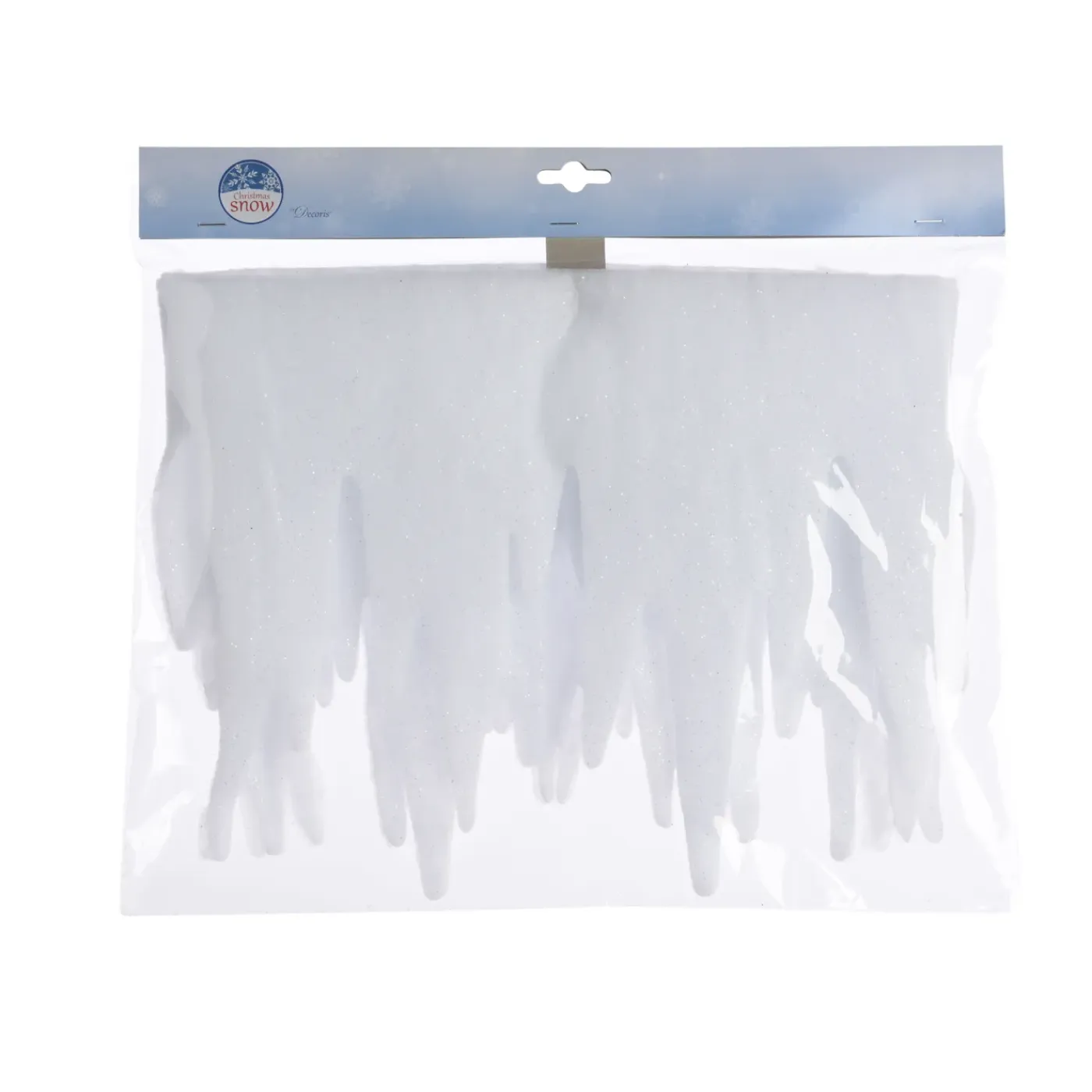 Decoris Pbh a 1 Rand polyester icicle iris glitter Finish:iris glitter Vorm:icicle L200.00-W27.00-H1.00cm wit