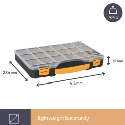 Perel Assortimentsdoos Leeg, Organizer, Sorteerdoos Voor Schroeven, 420 Mm X 305 Mm X 61 Mm