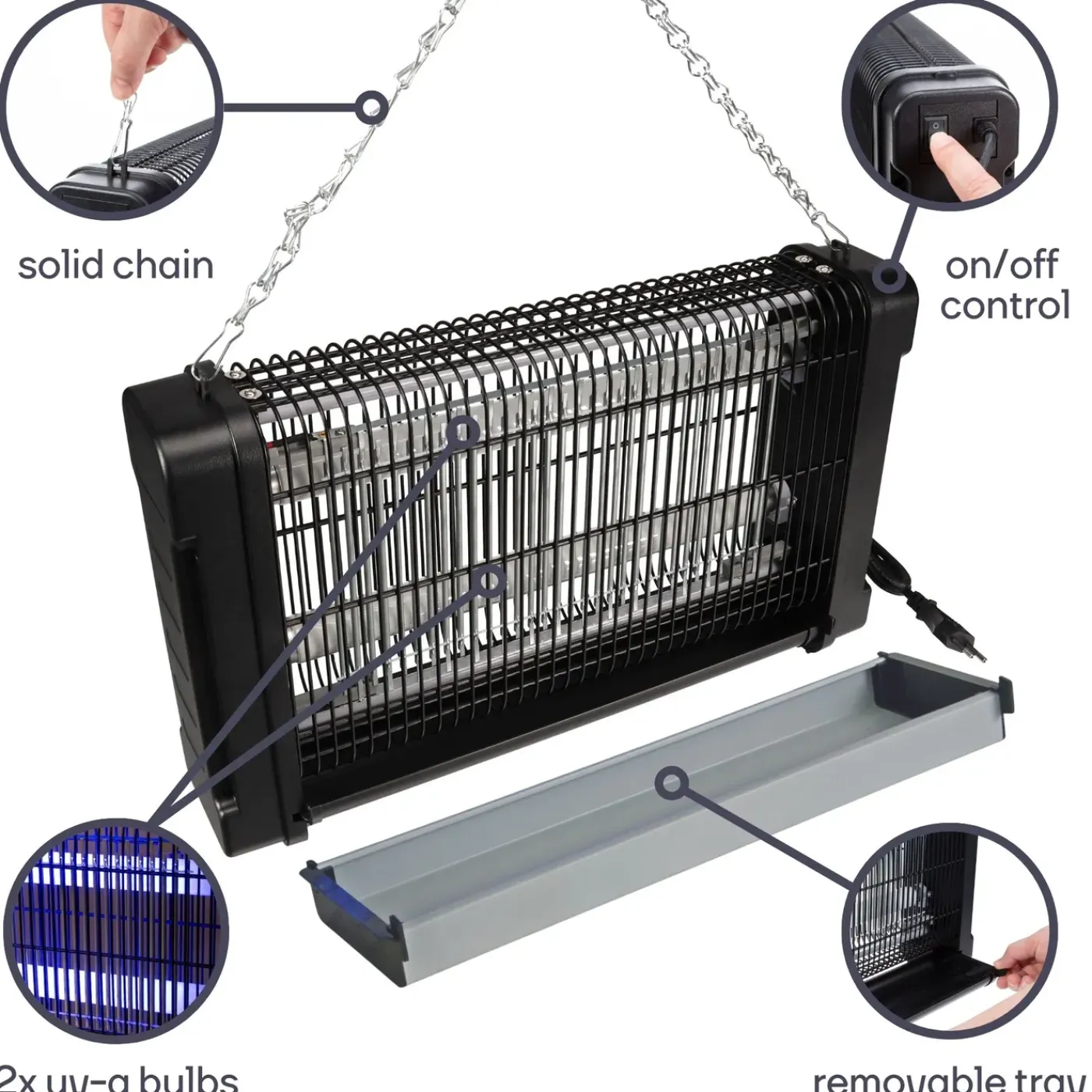 Perel Draadloze Insectenbestrijders 360° - 2 X 10 W