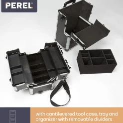 Perel Gereedschapskoffer, 37 X 22.5 X 67 Cm, Zwart, Aluminium