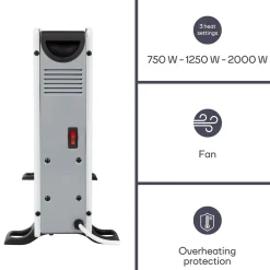 Perel Smart Convectorkachel, Voor Binnen, Drie Warmtestanden, 2000 W