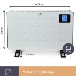 Perel Smart Convectorkachel, Voor Binnen, Drie Warmtestanden, 2000 W
