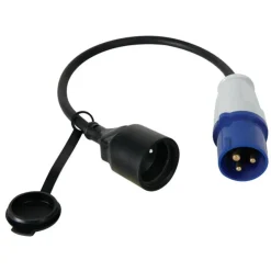 Perel Verloopkabel, H07RN-F 3G1.5, 0.4 m, 3680 W, Binnen en buiten, IP44, Zwart, Rubber