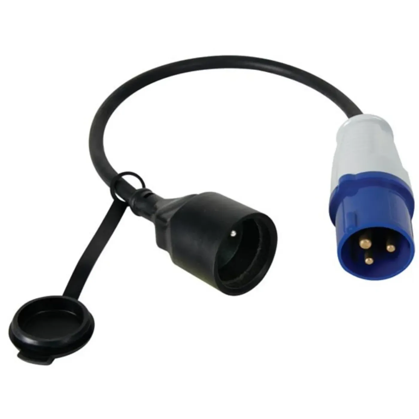 Perel Verloopkabel, H07RN-F 3G1.5, 0.4 m, 3680 W, Binnen en buiten, IP44, Zwart, Rubber