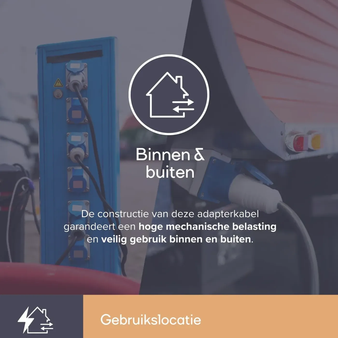 Perel Verloopkabel, H07RN-F 3G1.5, 0.4 m, 3680 W, Binnen en buiten, IP44, Zwart, Rubber