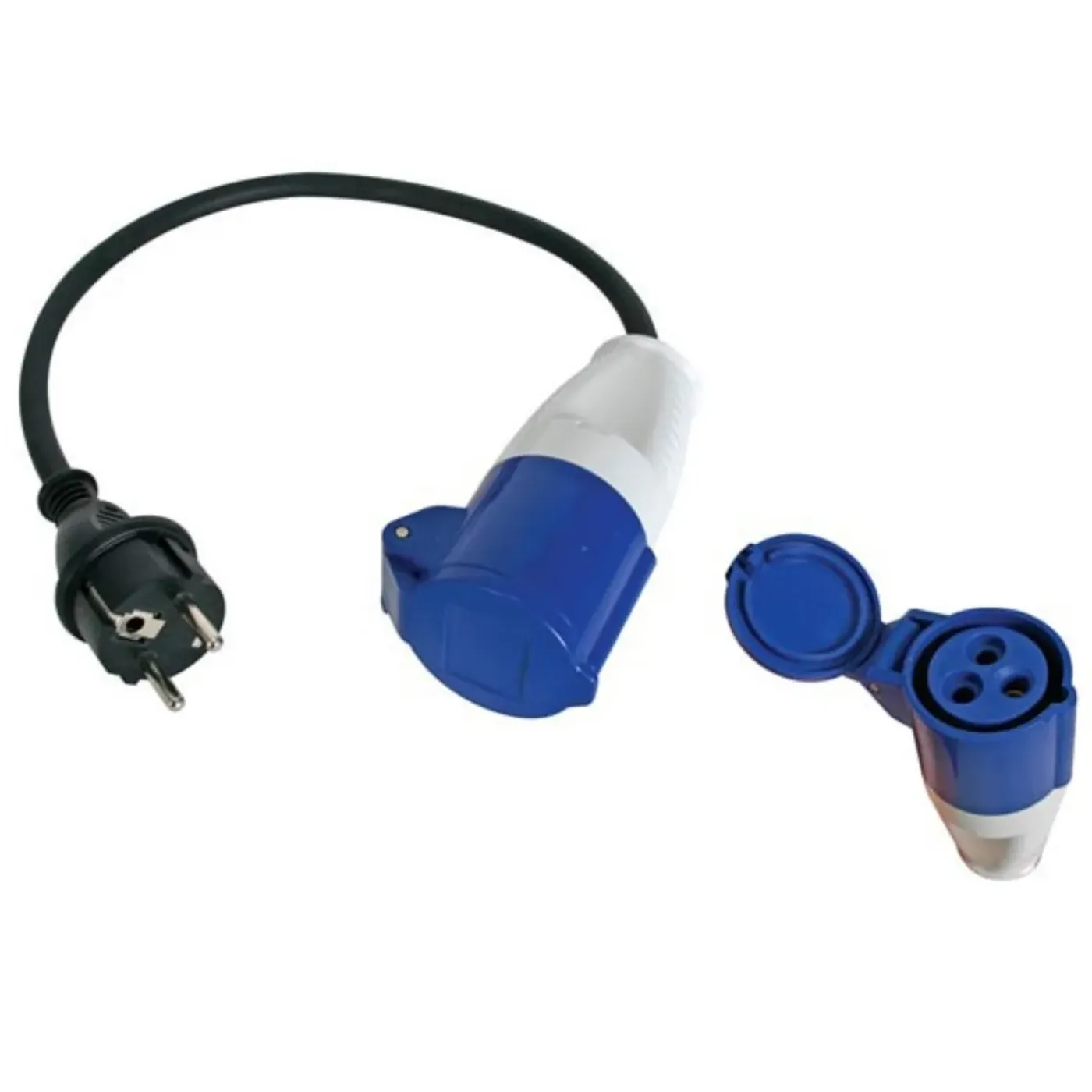 Perel Verloopkabel, H07RN-F 3G1.5, 0.4 m, 3680 W, Binnen en buiten, IP44, Zwart, Rubber