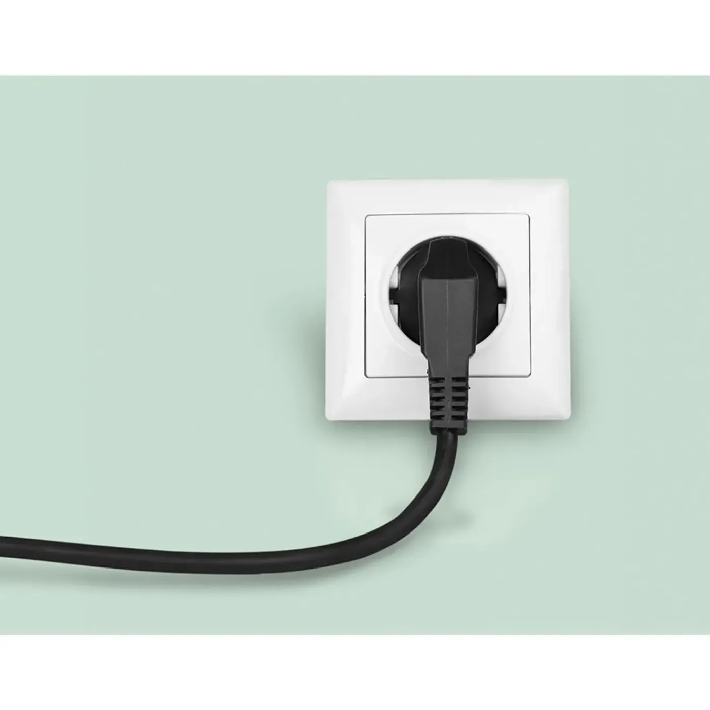 Perel Voedingskabel, H05VV-F 3G0.75, 3 m, 10 A/230 V, 2500 W, type E/F 90°, voor binnen, pvc, zwart