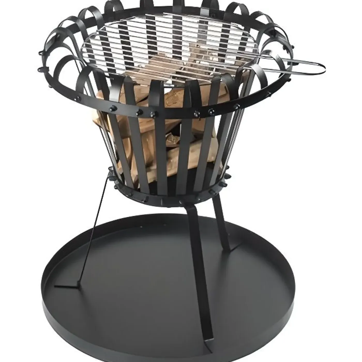 Perel Vuurpot Rond Zwart Diameter 50cm Hoogte 53cm Asbak