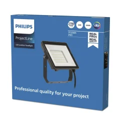 Philips Breedstraler ProjectLine - Zwart - 30W - 2700lm - Warm Wit - IP65