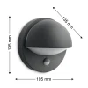 Philips Buitenwandlamp June - Antraciet - E27 - 12W - met Sensor