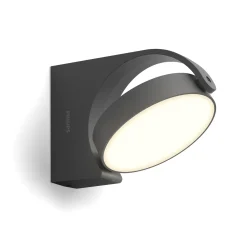 Philips Buitenwandlamp Mimosa - Antraciet - Warm Wit - 7W