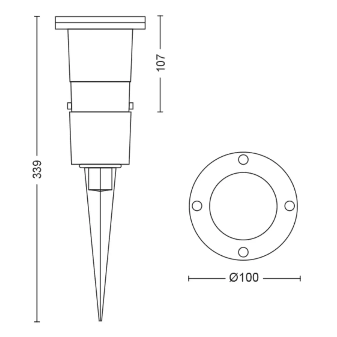 Philips grondspot PuLed zwart GU10 5W