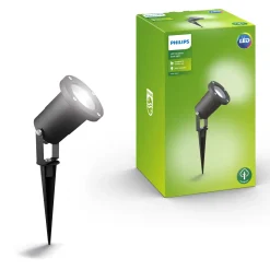 Philips grondspot PuLed zwart GU10 5W
