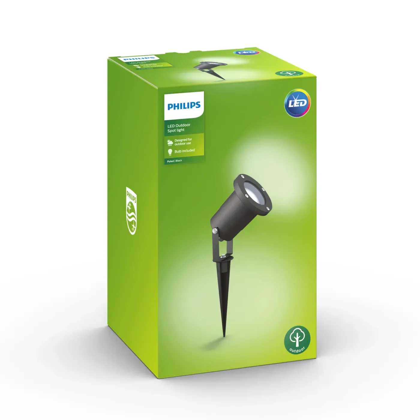 Philips grondspot PuLed zwart GU10 5W
