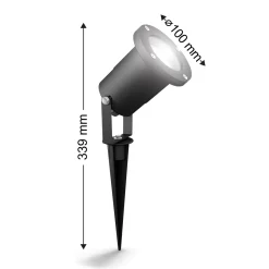 Philips grondspot PuLed zwart GU10 5W