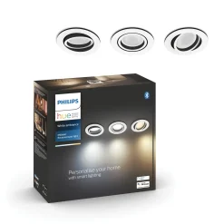 Philips Hue inbouwspot Milliskin aluminium 5W 3 stuks
