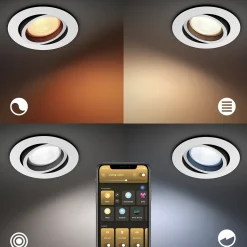 Philips Hue inbouwspot Milliskin aluminium 5W 3 stuks