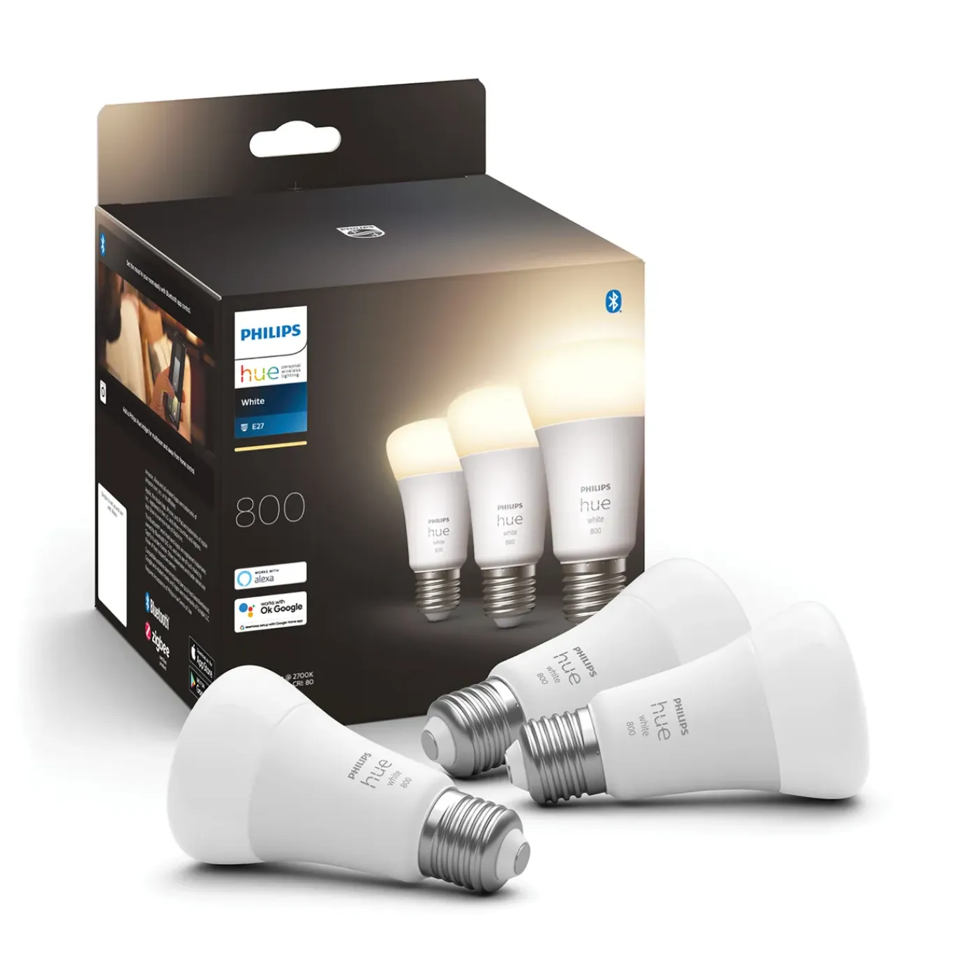Philips Hue ledlamp warm wit E27 9W 3 stuks