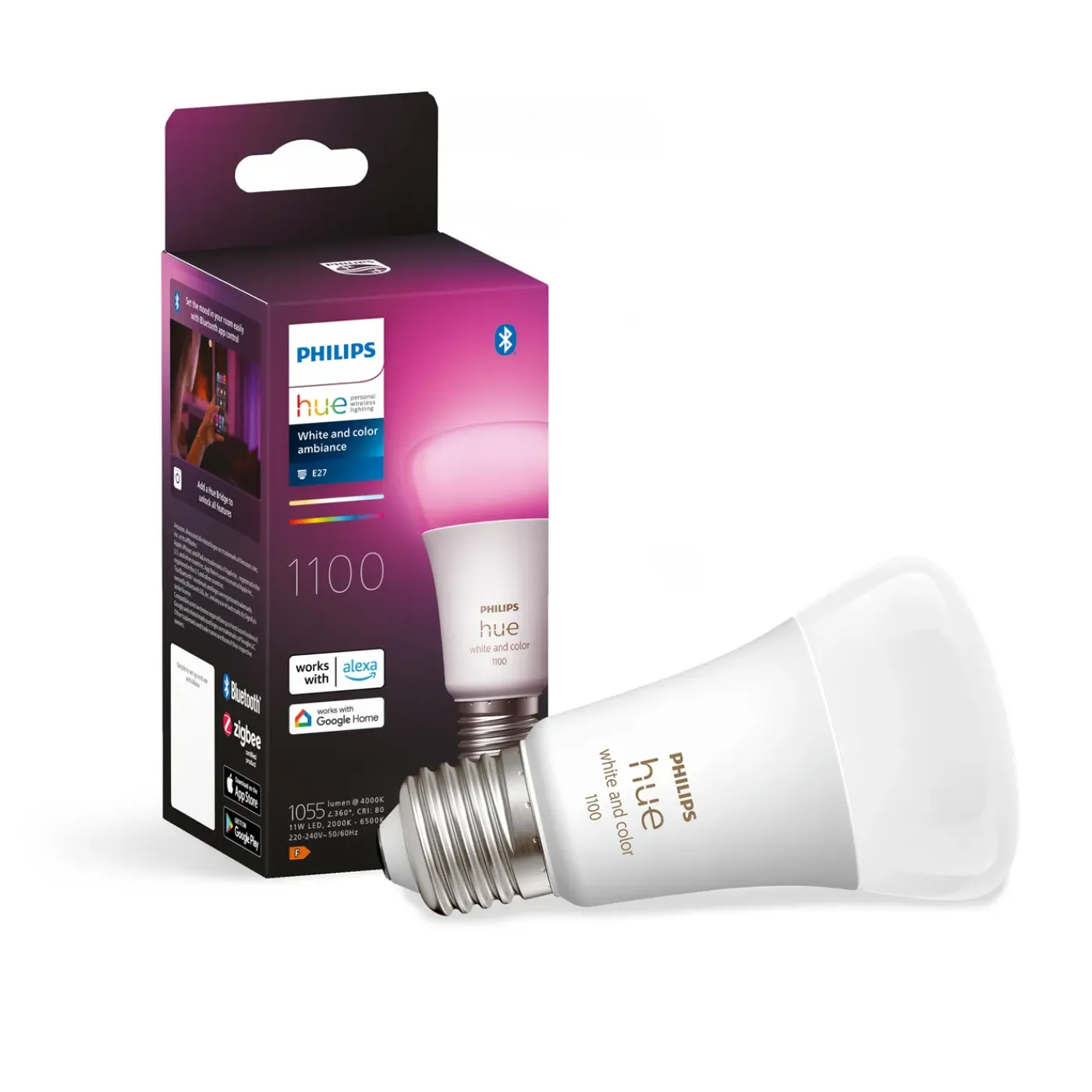 Philips Hue ledlamp wit en gekleurd licht E27 11W