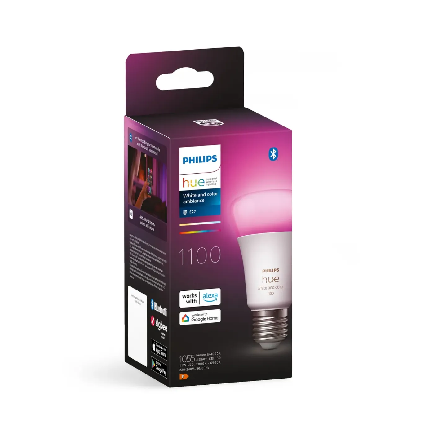 Philips Hue ledlamp wit en gekleurd licht E27 11W