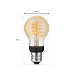 Philips Hue Led Set Van 3 E27 Standaard Lampen (a60) Filament Spiraal Goud Warm Tot Koelwit Licht