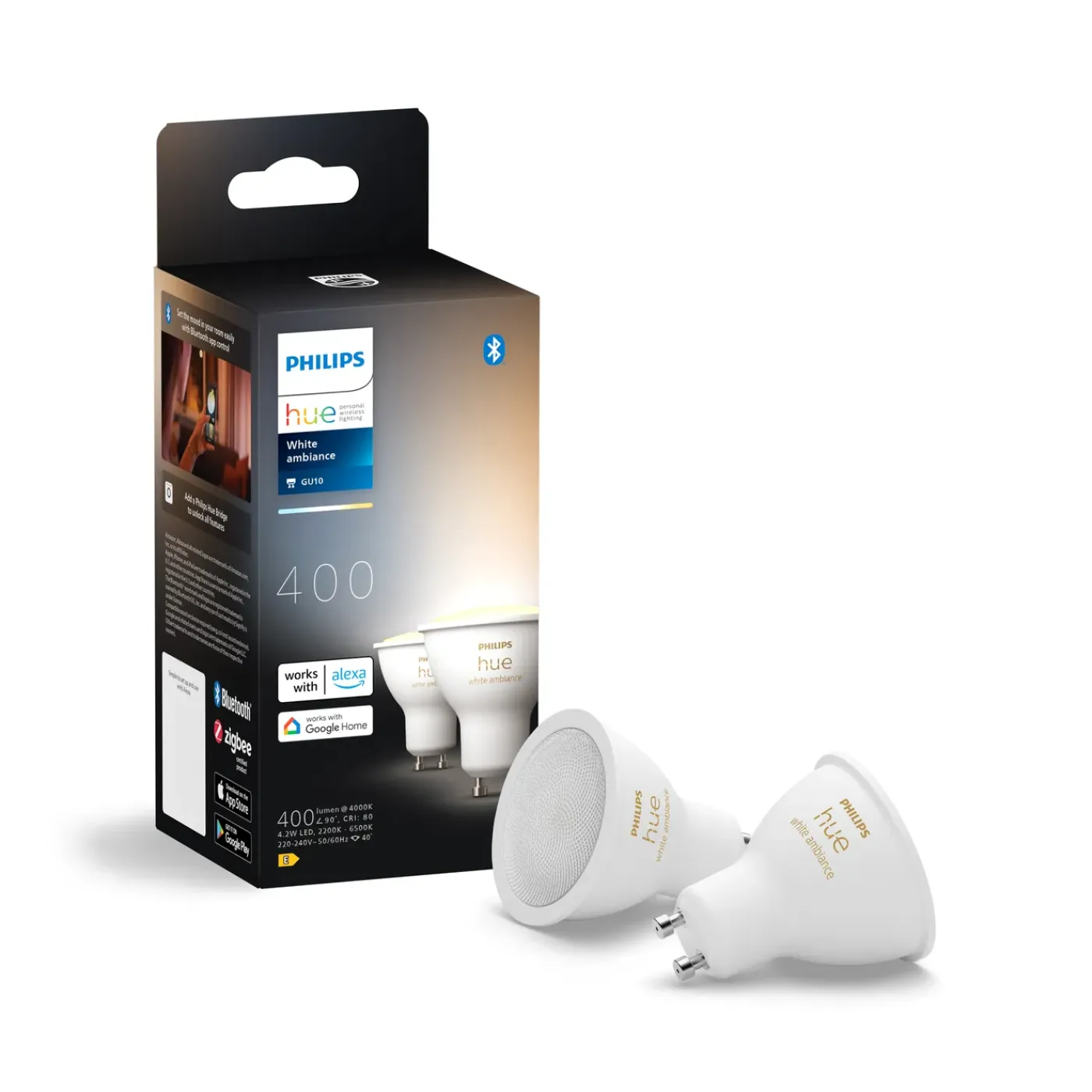 Philips Hue ledspot GU10 4,3W set van 2
