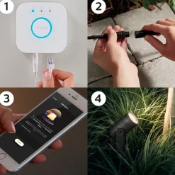 Philips Hue Lily tuinspot - wit en gekleurd licht - 1-spot - zwart - LowVolt - basis