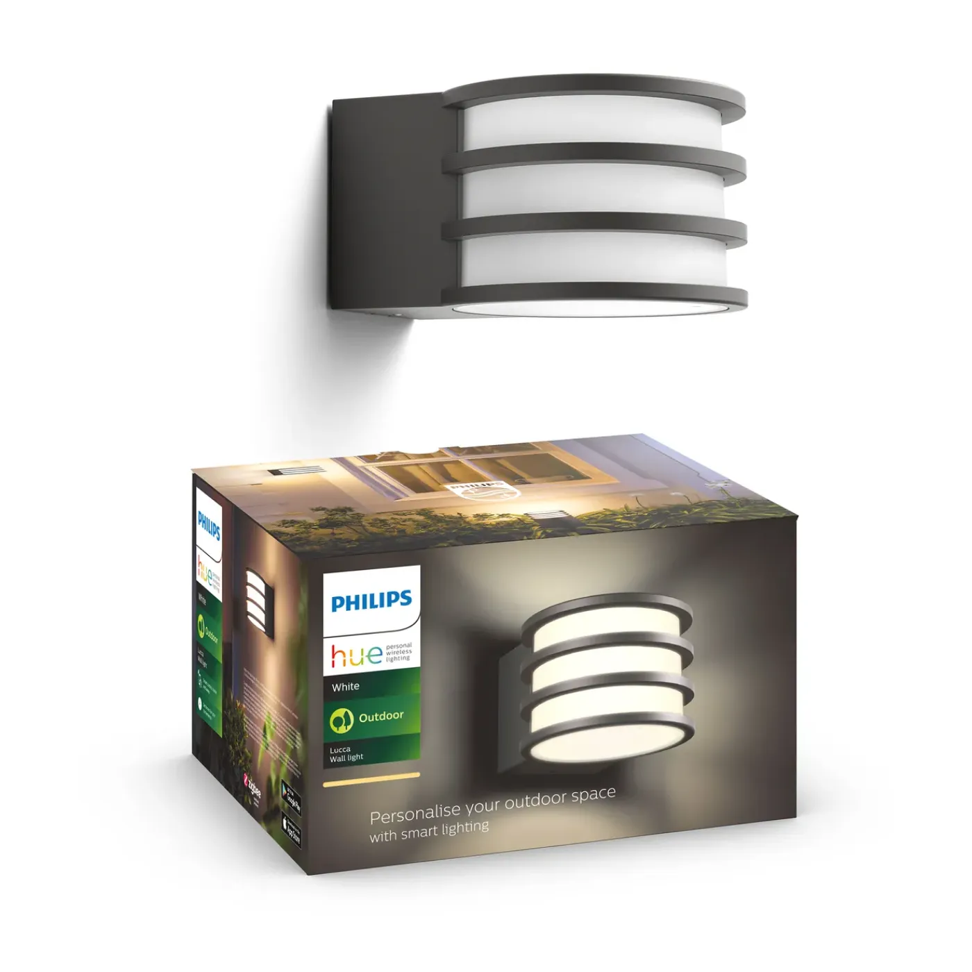Philips Hue Lucca wandlamp - warmwit licht - zwart