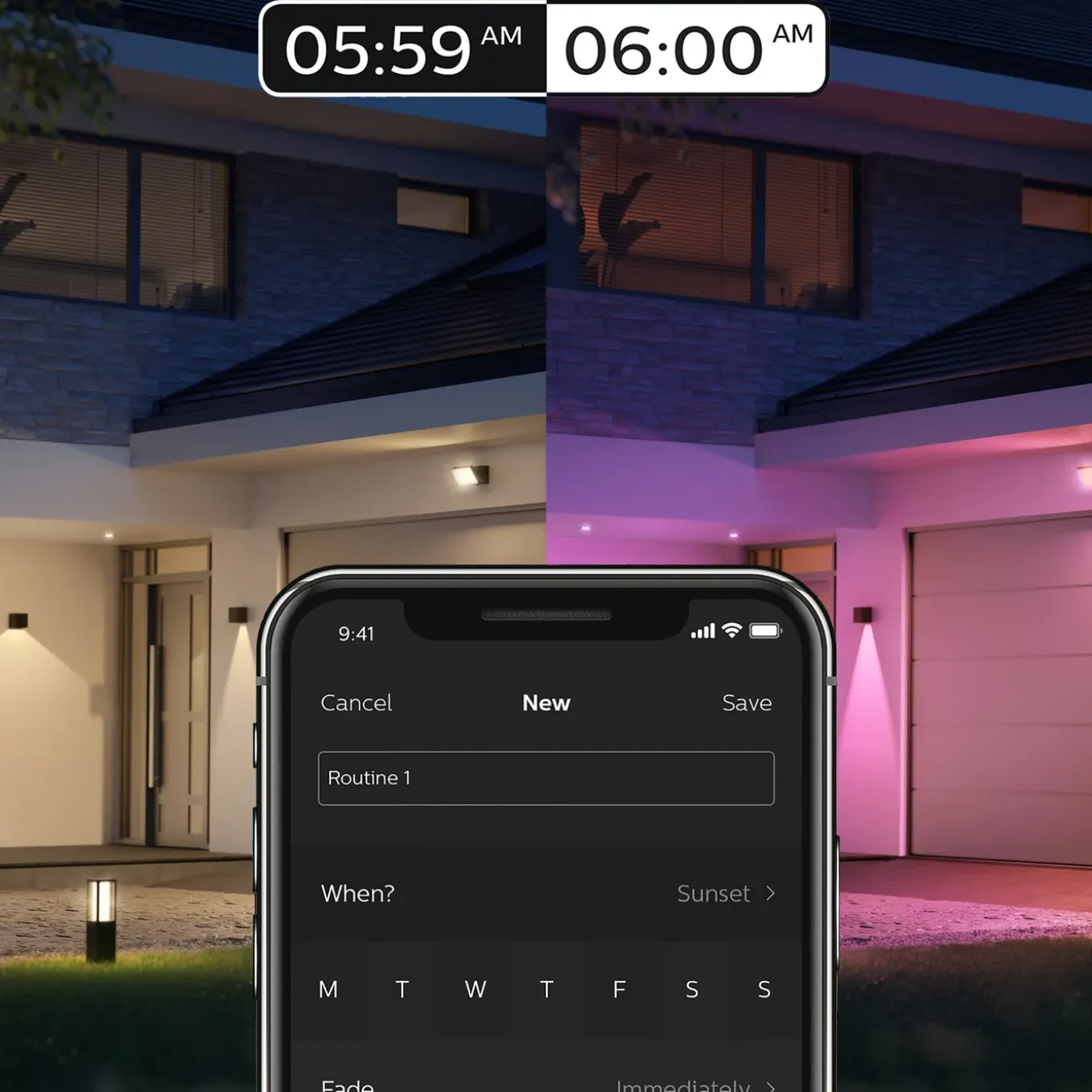 Philips Hue Resonate Down - wandlamp - wit en gekleurd licht - zwart