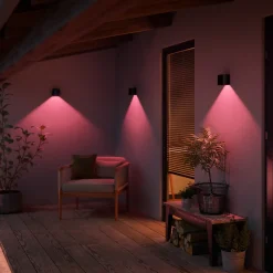 Philips Hue Resonate Down - wandlamp - wit en gekleurd licht - zwart